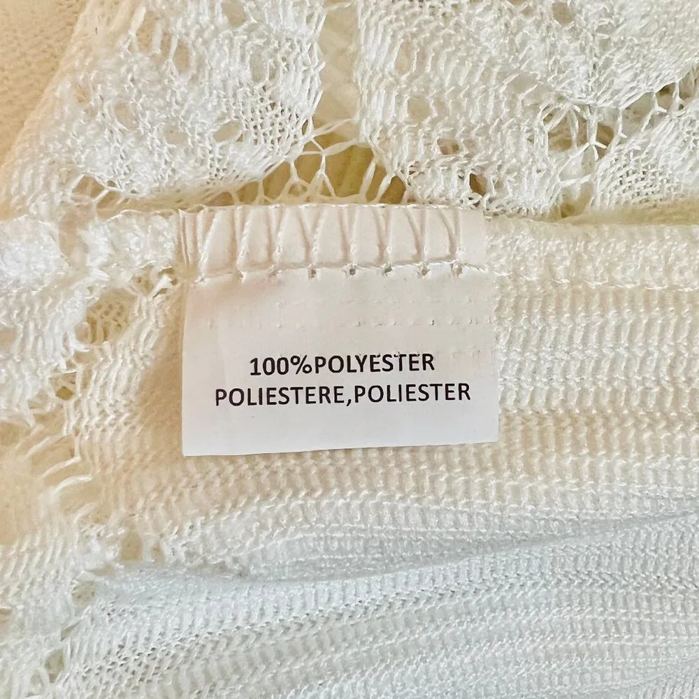 NWT Anthropologie Deletta Riley Long Sleeve Off-shoulder Crochet Lace Smock Top - Picture 13 of 14